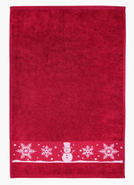 Flauschige Frottier-Serie mit Jacquard-Bordür ROT