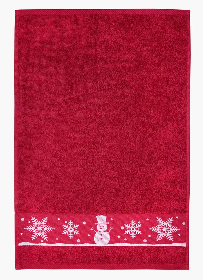 Flauschige Frottier-Serie mit Jacquard-Bordür ROT