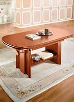 H&ouml;henverstell- und ausziehbarer Couchtisch KIRSCHBAUM