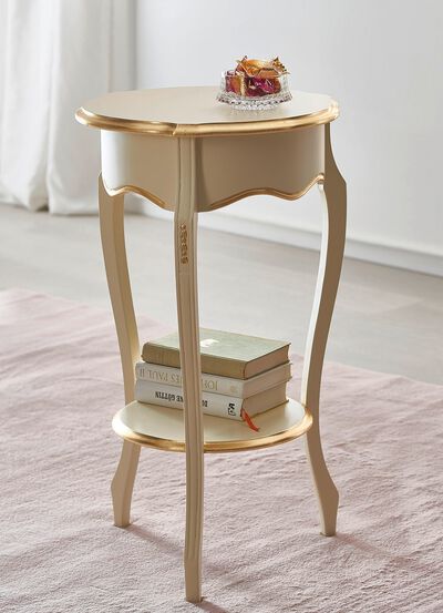 Beistelltisch mit handgefertigten Applikationen 