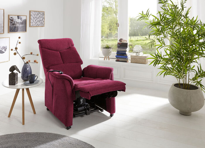 TV-Sessel mit Motor und Aufstehhilfe RUBINROT