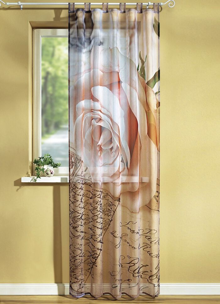 Übergardine Rose auf Noten 
