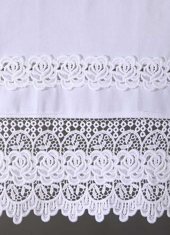 Fensterdekoration aus reiner Baumwolle mit hochwertiger Spitze