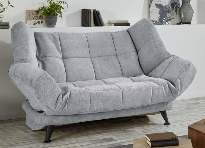 Schlafsofa mit Armteil- und Rückenverstellung HELLGRAU