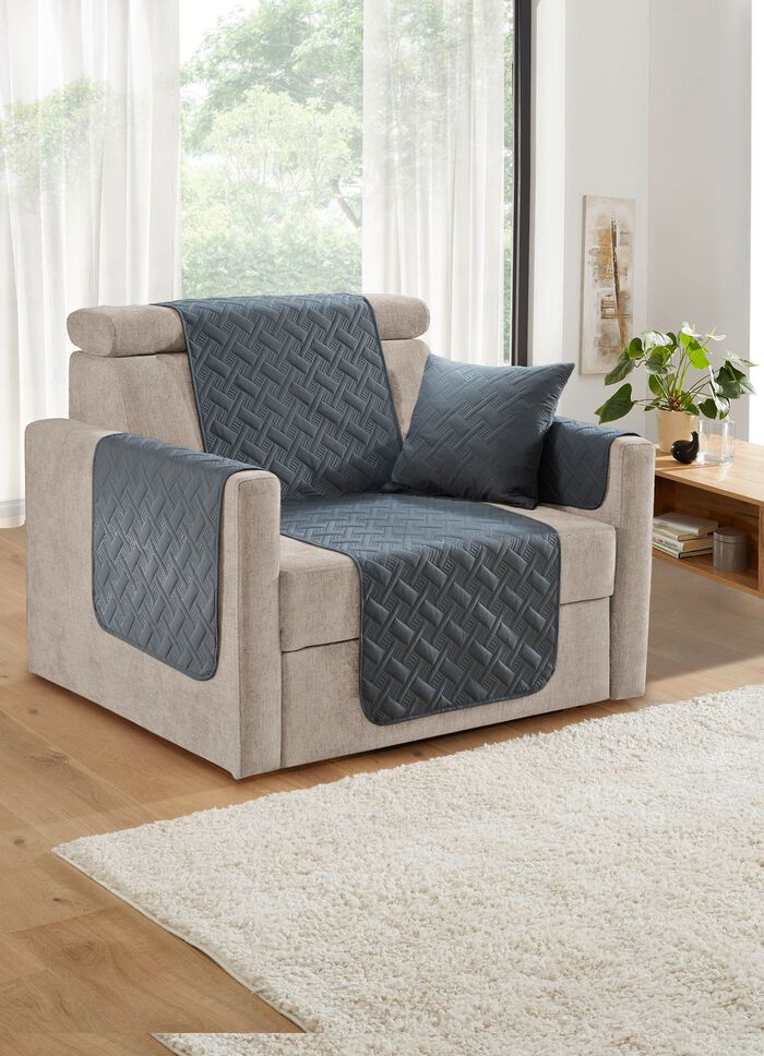 Sessel-,Couch- und Armlehnenschoner  mit  Rauten-Steppung 