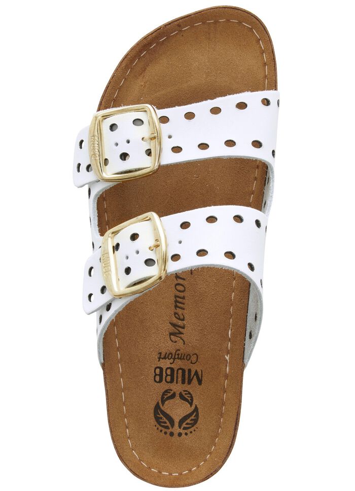 Mubb Pantolette mit luftiger Zierlochung WEISS