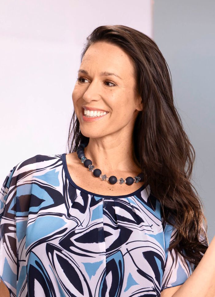 Halskette mit Facettierte Kristallsteine 