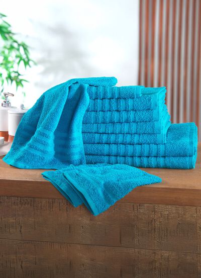 Frottier-Set, 10-teilig, mit Bordüre und Kordelaufhänger 