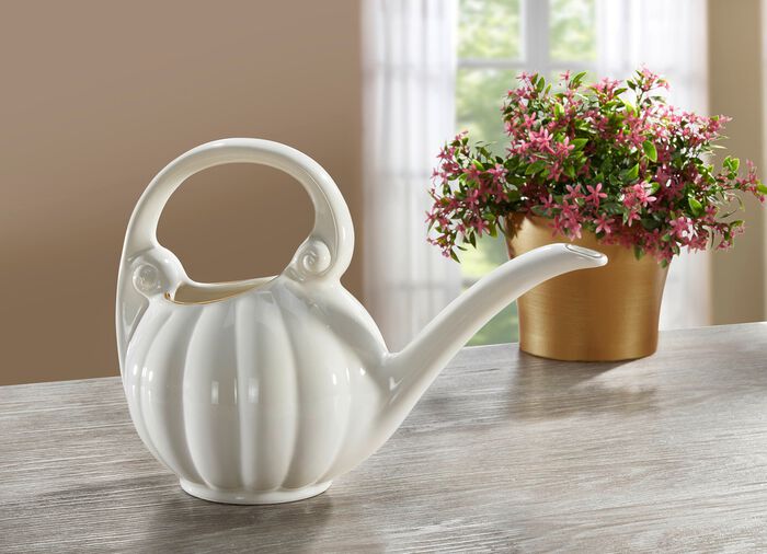 Gie&szlig;kanne aus Keramik mit Echtgoldauflage 