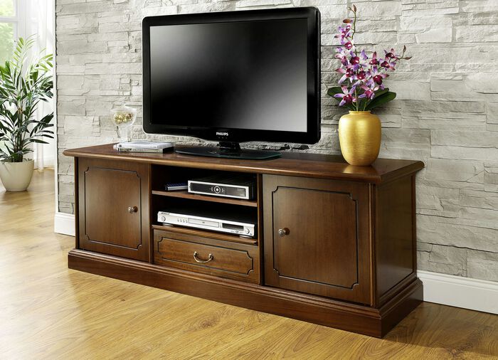 TV-Longboard breit mit detailreichen Schnitzereien NUSSBAUM