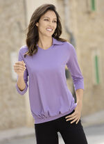 Poloshirt mit Rundhalsausschnitt FLIEDER