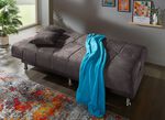 Schlafsofa mit Bettkasten und Dekokissen ANTHRAZIT
