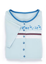 Zweierpack Nachthemden mit platziertem Druck vorne 1X BLEU, 1X APRICOT