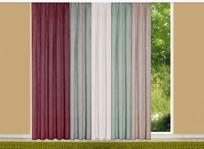 Halbtransparente &Uuml;bergardine in Leinenoptik 