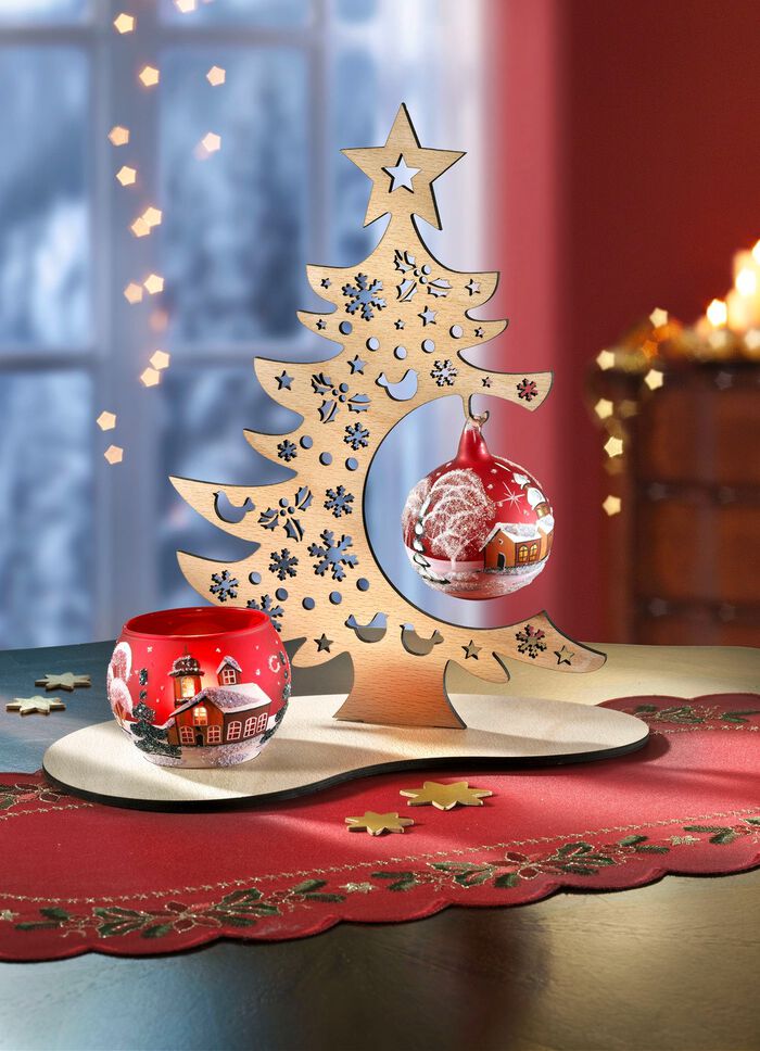 Teelichthalter aus Massivholz, 3-teilig 