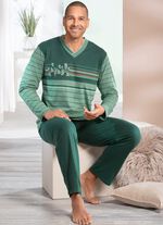 Schlafanzug mit V-Ausschnitt und offenen Abschl&uuml;ssen 