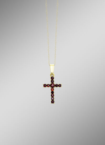 Kreuz-Anh&auml;nger mit Granat 