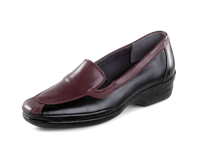 ELENA EDEN Slipper aus Nappaleder SCHWARZ-BURGUND