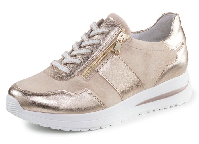 ELENA EDEN Sneaker aus Nappaleder MATTGOLD-BEIGE