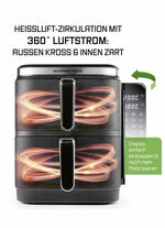 Digitale Doppelkammer-Heißluftfritteuse „FryUP“ GRAU