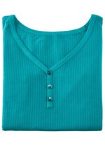 Laurina Tr&auml;gershirt mit Zierknopfleiste PETROL