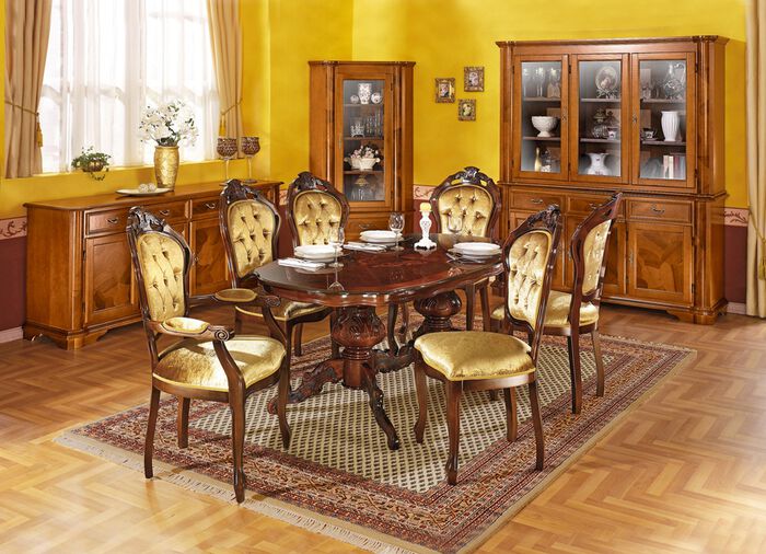 Esszimmer-Möbel mit Wurzelholzfurnier KIRSCHBAUM