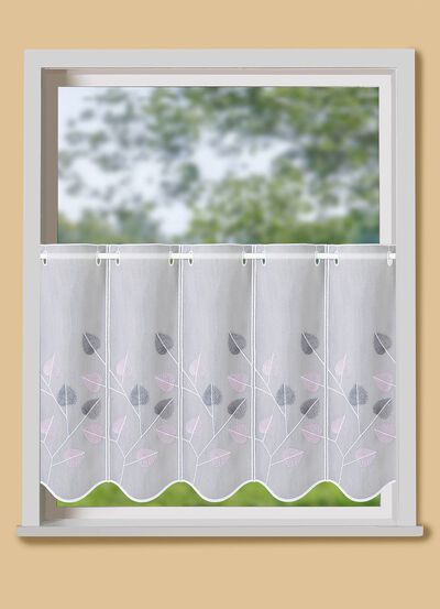 Fein bestickter Kleinfenster-Store 