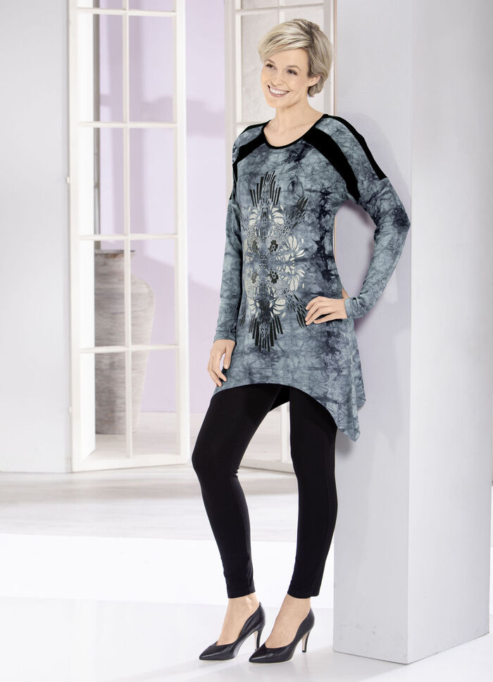 Longshirt in aktueller Batik-Optik in 2 Farben GRAU BATIK