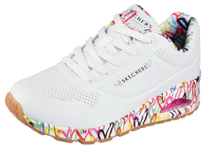 SKECHERS, trendige Damen-Sneaker, mit sichtbarem Luftpolster WEISS