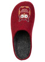 Klassische Damen-Hausschuhe, aus Filzmaterial GRANATROT