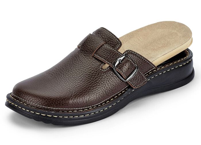 Mubb, bequeme Herren-Clogs, Weite H, mit herausnehmbarem Fu&szlig;bett MOKKA