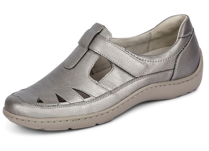 Waldl&auml;ufer, bequeme Damen-Slipper, Weite H, mit herausnehmbarem Fu&szlig;bett 