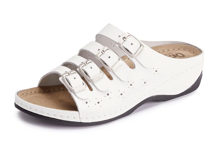 ELENA EDEN Pantolette aus teilweise perforiertem Nappaleder 