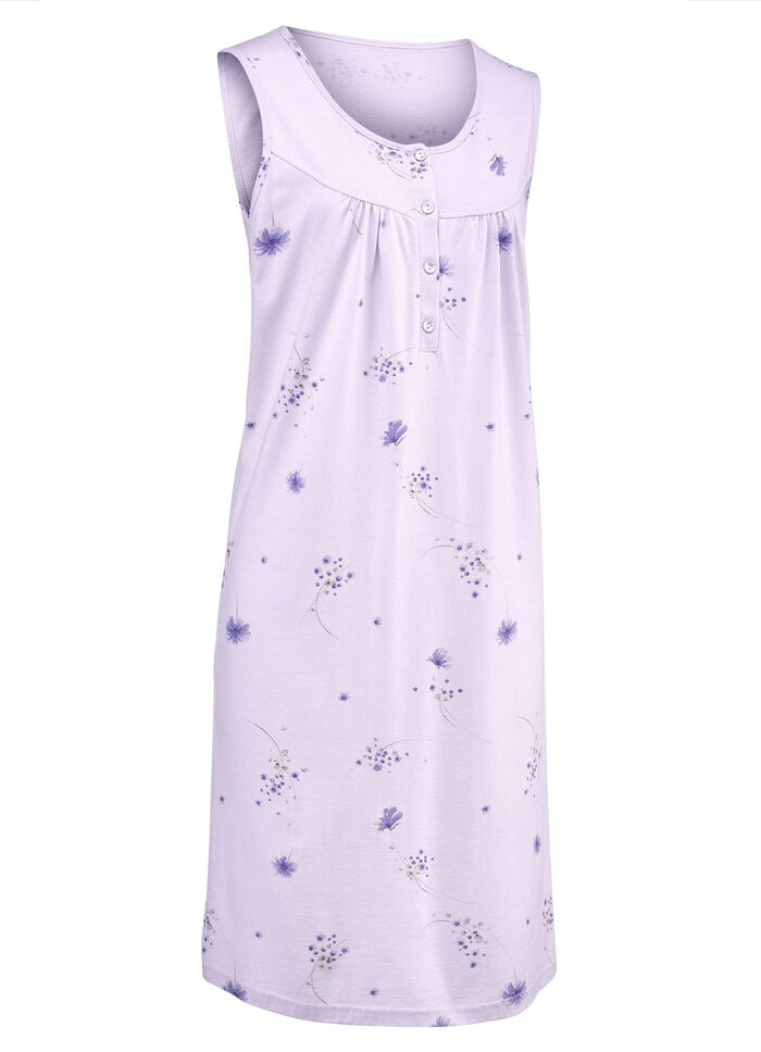 Zweierpack Nachthemden mit breiten Trägern und Knopfleiste 1X ZARTFLIEDER-BUNT, 1X ZARTROSÉ-BUNT