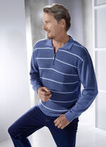 Polopullover mit kurzem Reißverschluss in 2 Farben JEANSBLAU