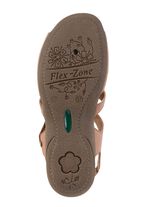 ELENA EDEN Sandale mit Ziernieten und Lederdurchz&uuml;gen COGNAC