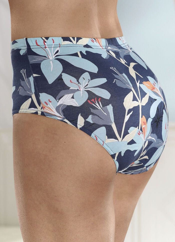 Viererpack Slips mit Floraldessin