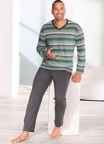 Schlafanzug mit V-Ausschnitt und offenen Abschl&uuml;ssen 