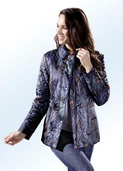 Jacke mit Blüten- und Blätterdessin 