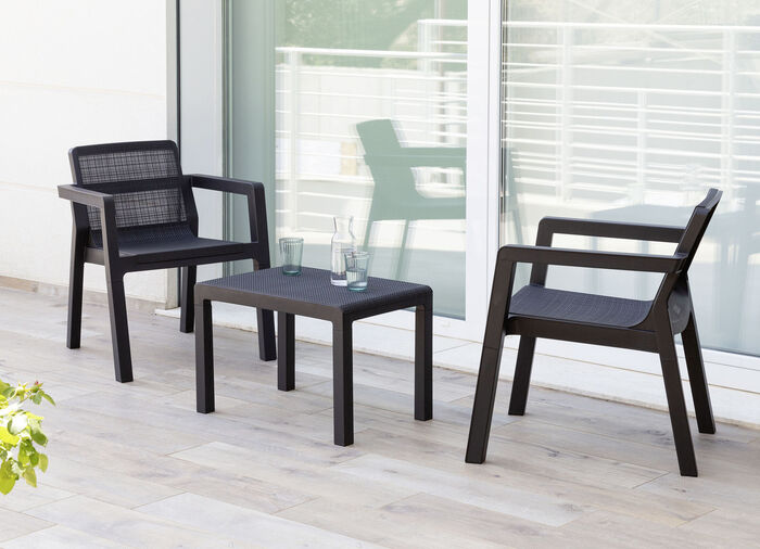 3-teiliges Balkon-Set  ANTHRAZIT