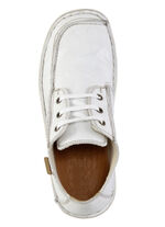 ELENA EDEN Schnürschuh aus Nappaleder mit Knitter-Struktur WEISS