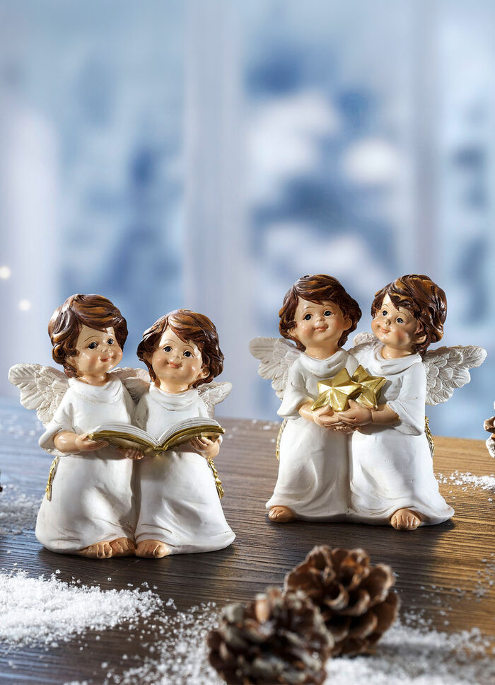 Engelpaar aus Polyresin, 2er-Set 