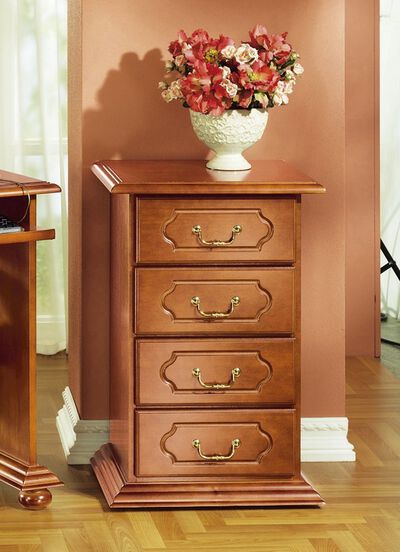 Roll-Kommode mit Echtholzfurnier 