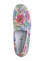 Waldläufer Slipper aus beschichtetem, floral bedrucktem Textilmaterial MULTICOLOR