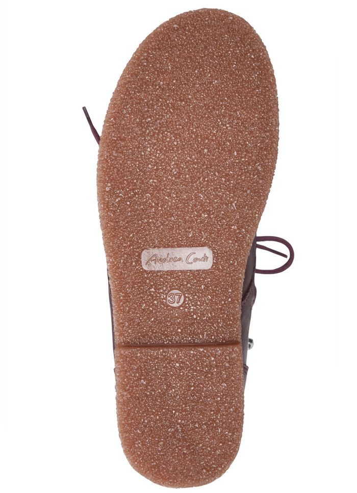 Andrea Conti Schn&uuml;r-Stiefelette aus weichem Nappaleder BORDEAUX