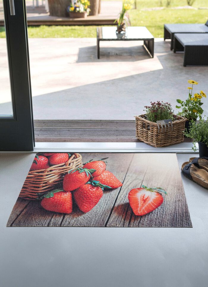 Fu&szlig;matte mit Erdbeermotiv 