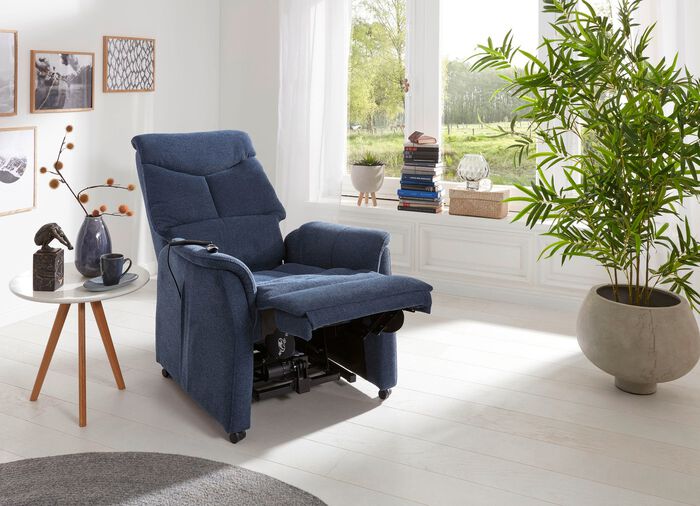 TV-Sessel mit Motor und Aufstehhilfe DUNKELBLAU