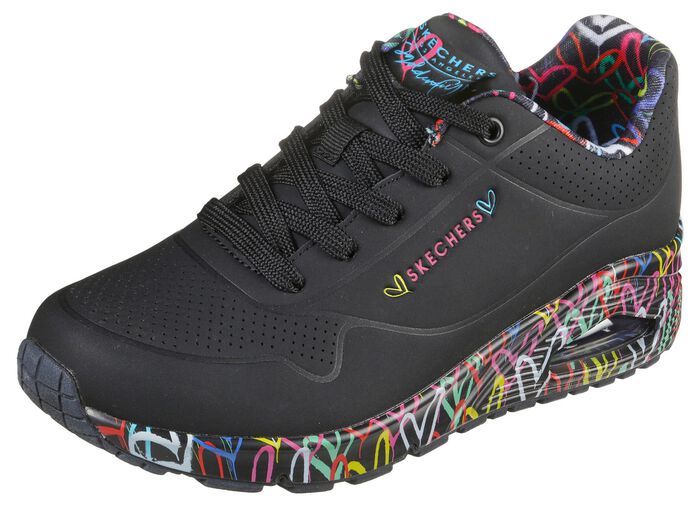 SKECHERS, trendige Damen-Sneaker, mit sichtbarem Luftpolster SCHWARZ