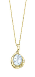 Schicker Anh&auml;nger mit echt Aquamarin und Erbskette 