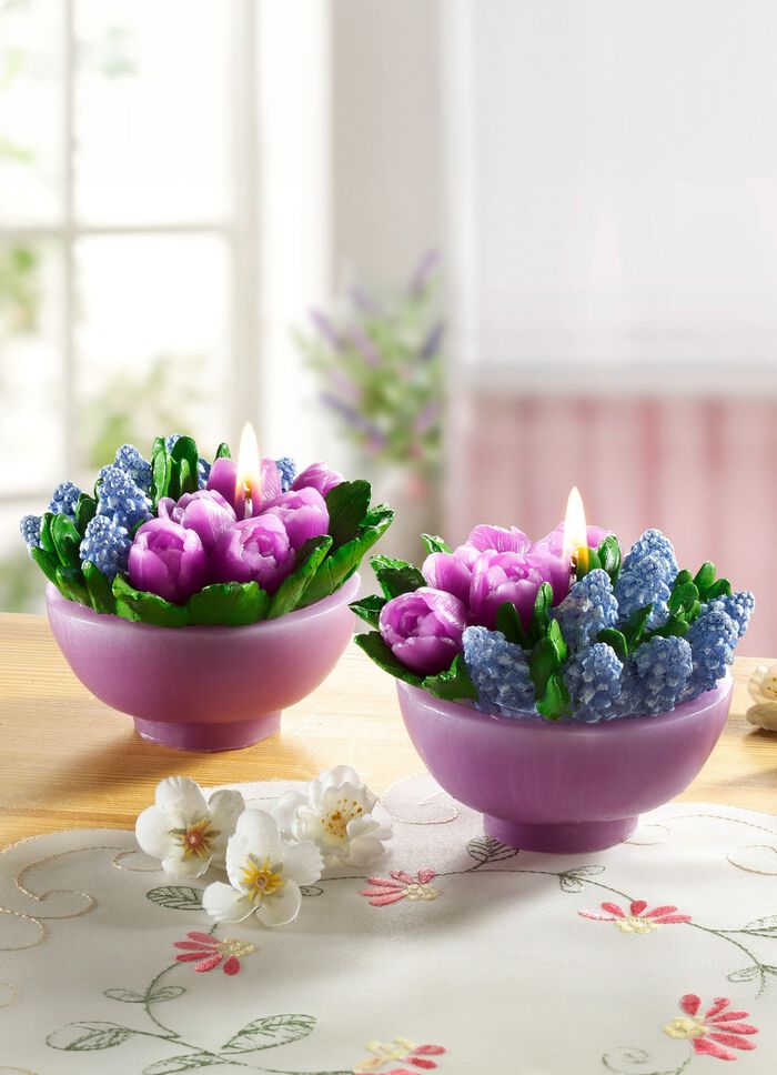 Kerzen aus Echtwachs, 2er-Set 